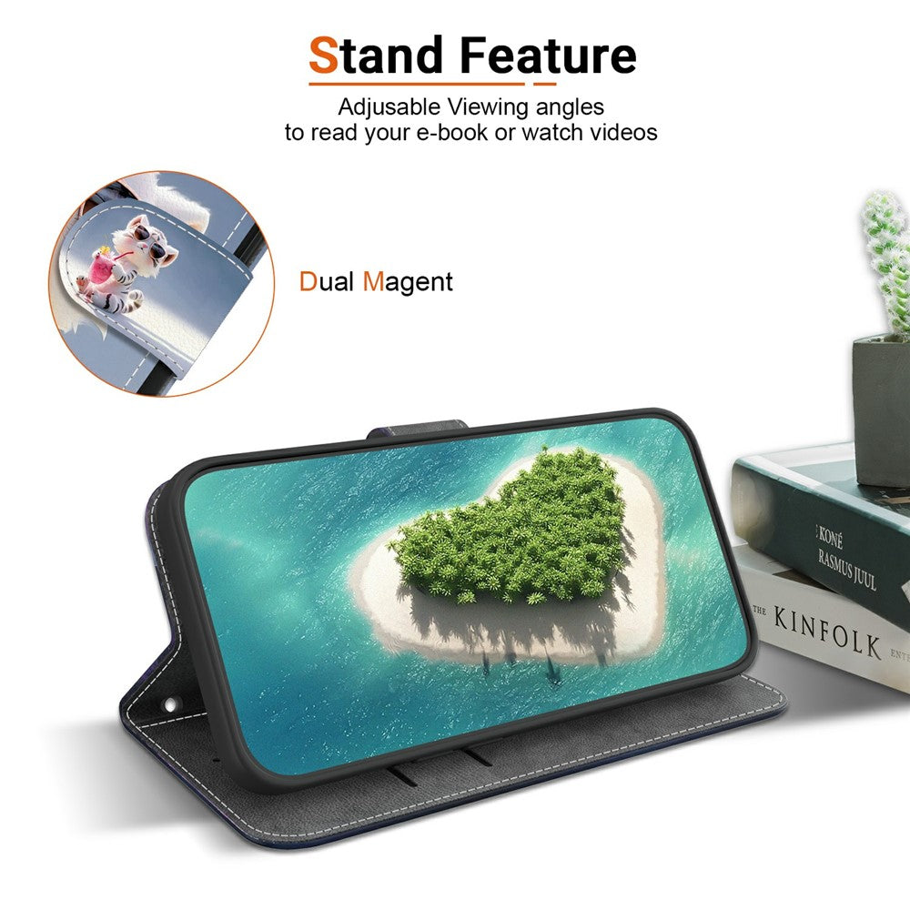 For Oppo Reno13 F 5G Case Pattern Printing Anti-Drop Leather Flip Wallet Phone Cover with Lanyard - Cartoon Tiger