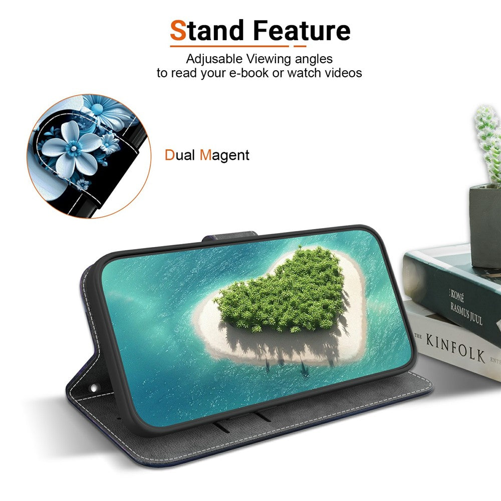 For Oppo Reno13 F 5G Case Pattern Printing Anti-Drop Leather Flip Wallet Phone Cover with Lanyard - Black Orchid