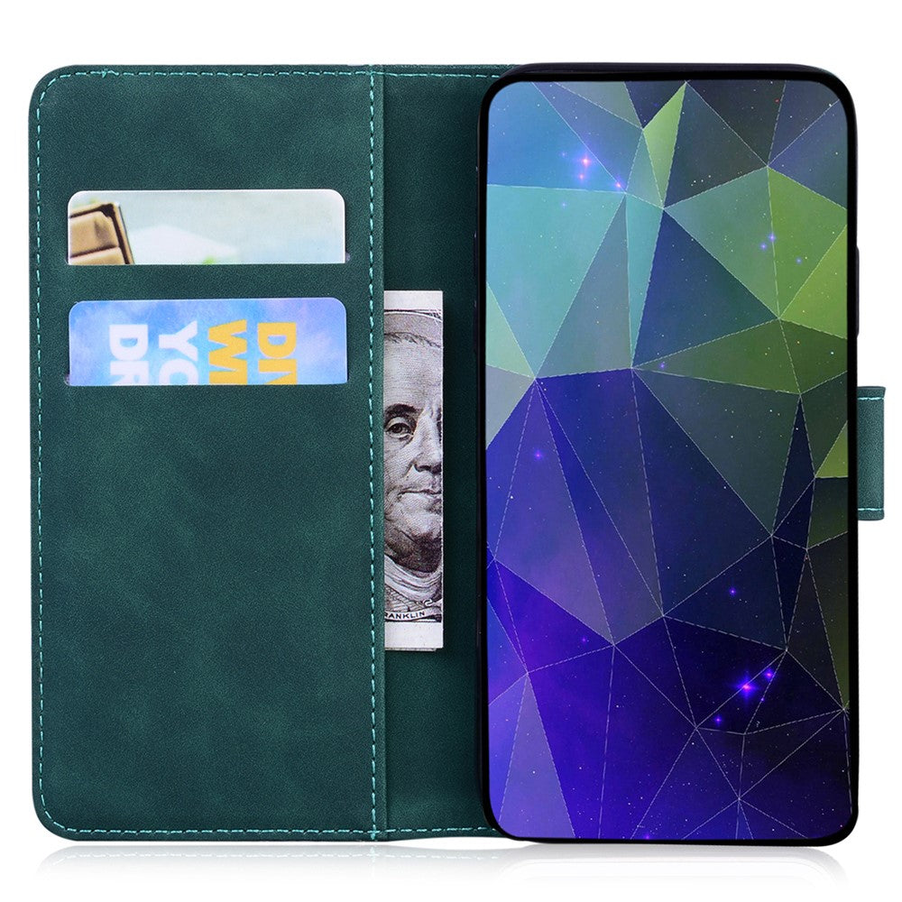 For Oppo Reno13 F 5G Stand Case PU Leather Phone Cover Butterfly Printed - Green