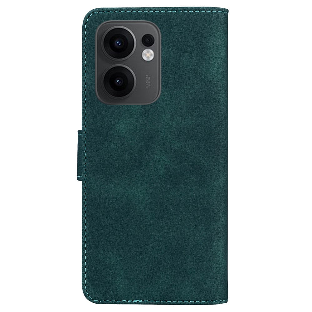 For Oppo Reno13 F 5G Stand Case PU Leather Phone Cover Butterfly Printed - Green