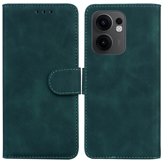 For Oppo Reno13 F 5G Case Solid Color Leather Wallet Phone Cover - Green