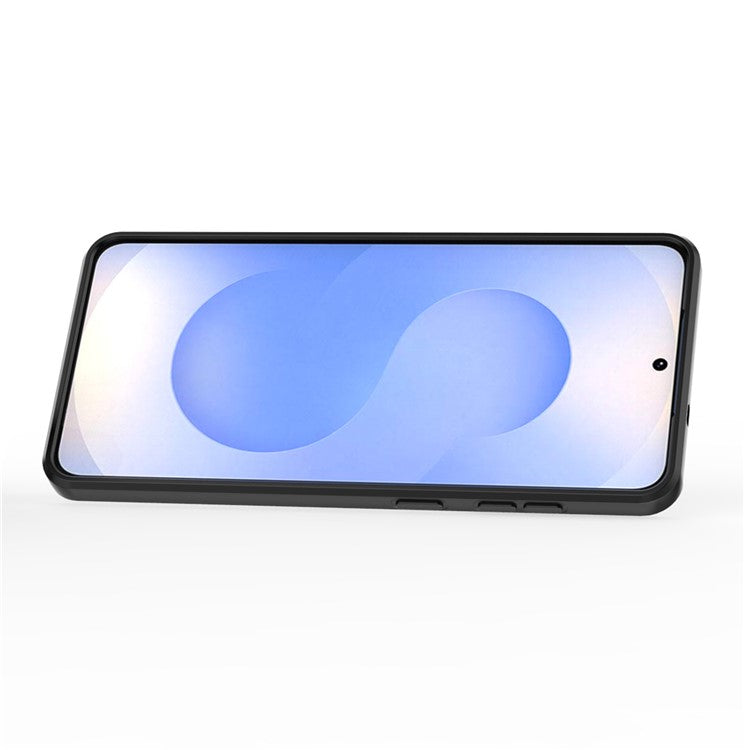 For Samsung Galaxy S25 Edge Case PC + TPU Kickstand Phone Protector with Lens Cover - Grey