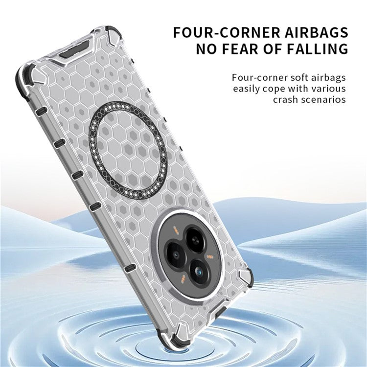For Realme 14 Pro 5G Case Compatible with MagSafe Honeycomb Design TPU + PC Phone Cover - Green