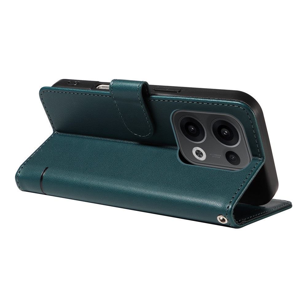For Oppo Reno13 5G (Global) Wallet Case with Wrist Strap Cat Pattern Imprint Leather Phone Cover - Blue