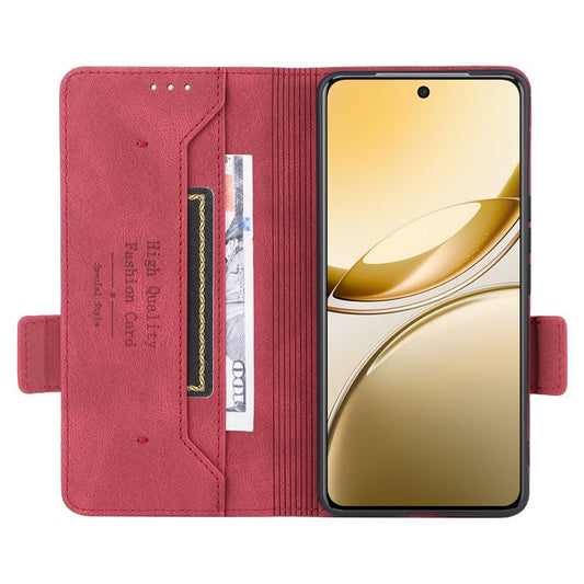 For vivo V50 5G Case Leather Wallet Flip Phone Cover with Hardware Decor - Rose