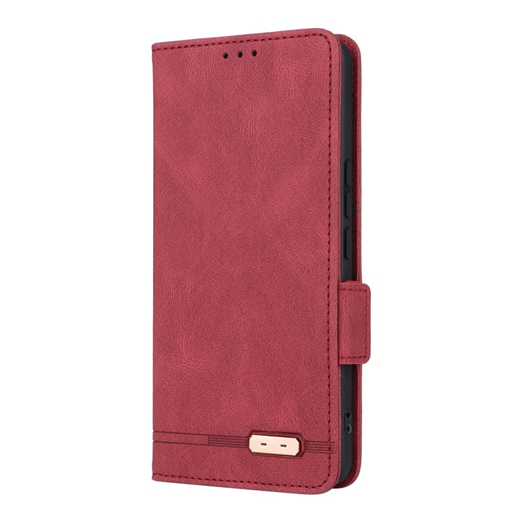 For vivo V50 5G Case Leather Wallet Flip Phone Cover with Hardware Decor - Rose