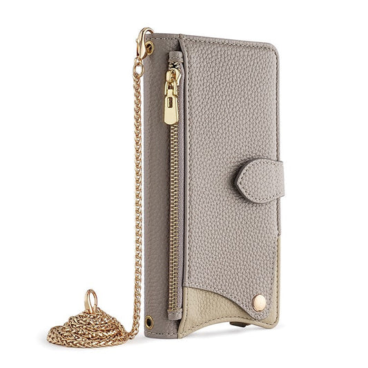 For vivo X200 Pro 5G Wallet Case Fishtail Design Leather Phone Cover with Mirror / Stand / Strap - Grey