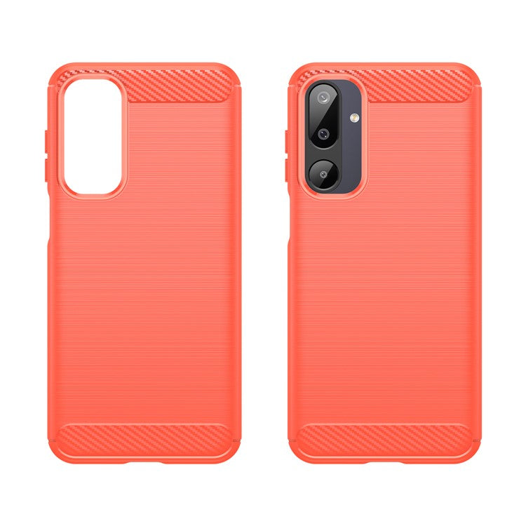 For Samsung Galaxy F16 5G / M16 5G Case Protective Phone Cover Carbon Fiber Texture Brushed - Red