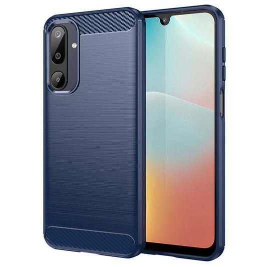 For Samsung Galaxy F16 5G / M16 5G Case Protective Phone Cover Carbon Fiber Texture Brushed - Blue