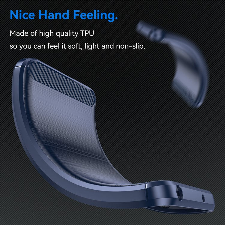 For Samsung Galaxy F16 5G / M16 5G Case Protective Phone Cover Carbon Fiber Texture Brushed - Blue