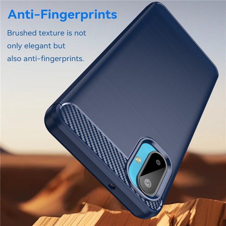 For Samsung Galaxy M06 5G / F06 5G Case Protective Phone Cover Carbon Fiber Texture Brushed - Blue