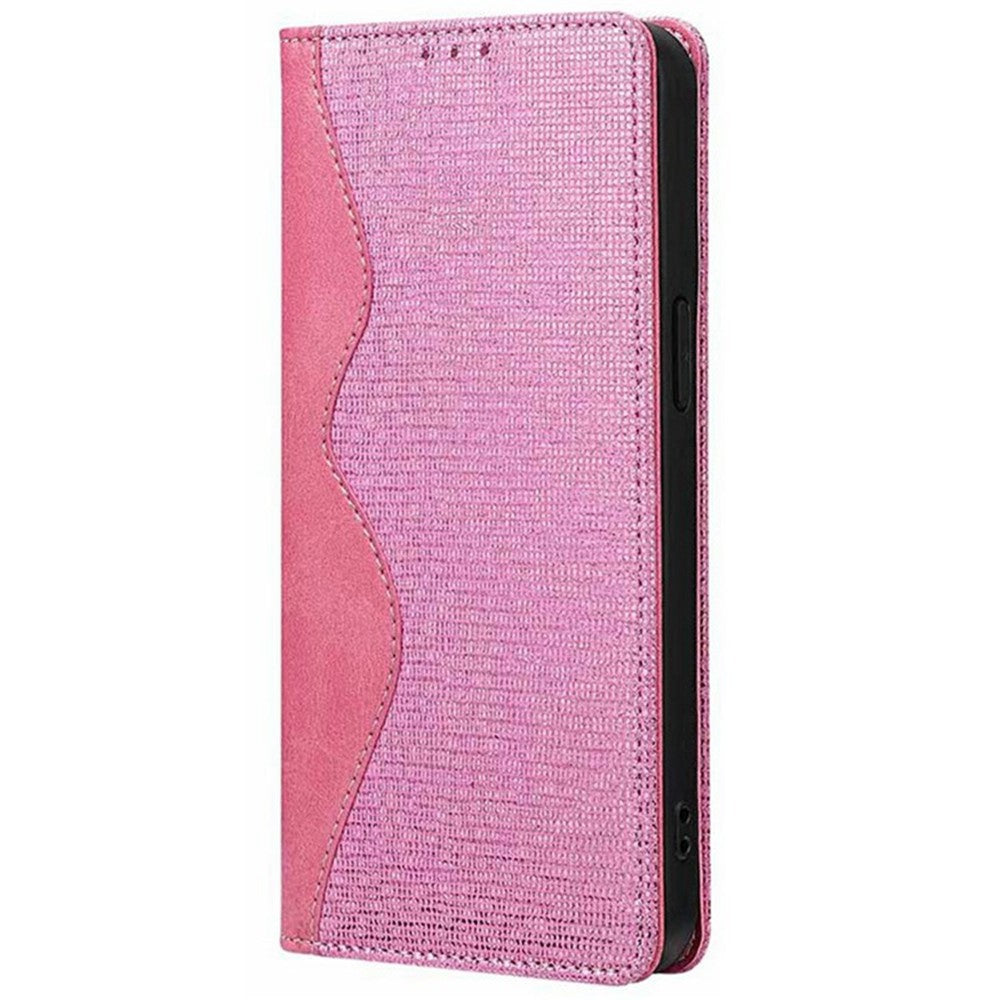 For Oppo Reno13 F 5G / Reno13 F 4G Wallet Case Wave Shape RFID Blocking PU Leather Stand Phone Cover - Pink