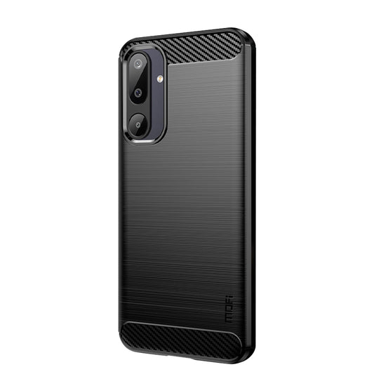 For Samsung Galaxy M16 5G / F16 5G Back Cover MOFI Brushed Texture Carbon Fiber Soft TPU Case - Black