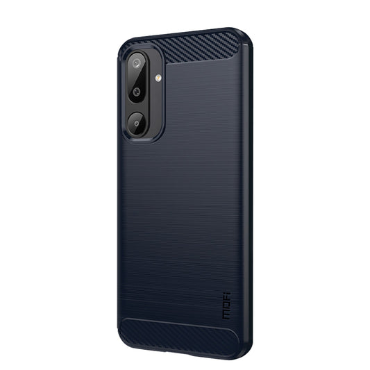 For Samsung Galaxy M16 5G / F16 5G Back Cover MOFI Brushed Texture Carbon Fiber Soft TPU Case - Blue