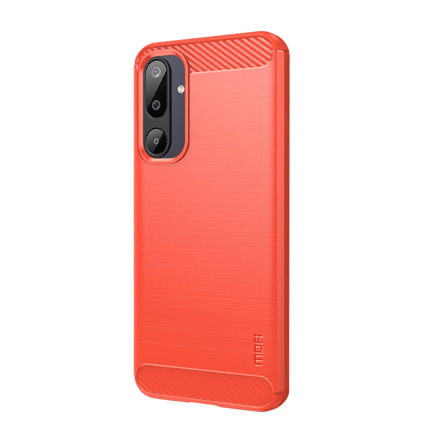 For Samsung Galaxy M16 5G / F16 5G Back Cover MOFI Brushed Texture Carbon Fiber Soft TPU Case - Red