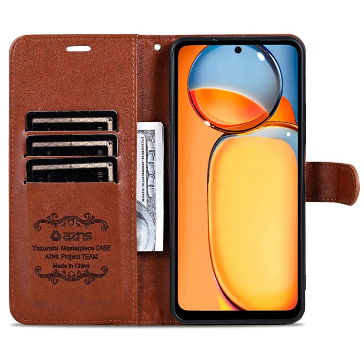 AZNS For vivo Y300i 5G  /  Y39 5G Case Anti-Scratch PU Leather Stand Wallet Phone Cover - Brown