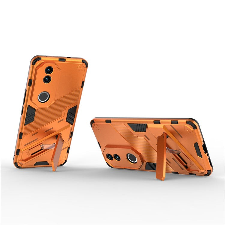 For vivo V50 5G Case PC + TPU Shockproof Phone Cover with Kickstand - Orange