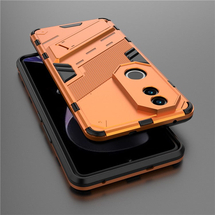 For vivo V50 5G Case PC + TPU Shockproof Phone Cover with Kickstand - Orange
