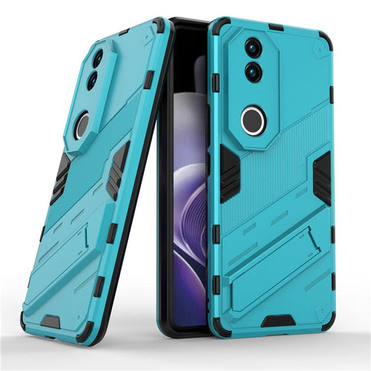 For vivo V50 5G Case PC + TPU Shockproof Phone Cover with Kickstand - Baby Blue