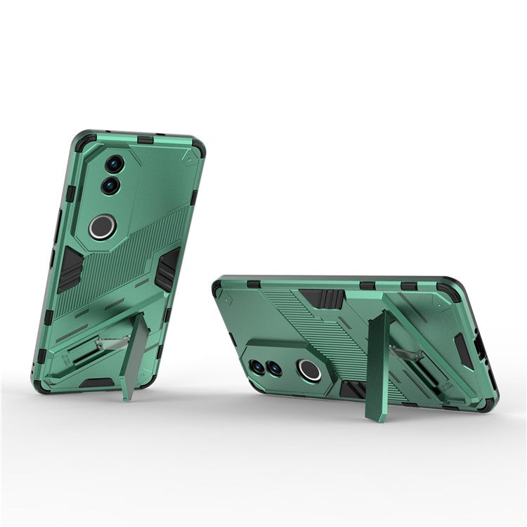 For vivo V50 5G Case PC + TPU Shockproof Phone Cover with Kickstand - Green