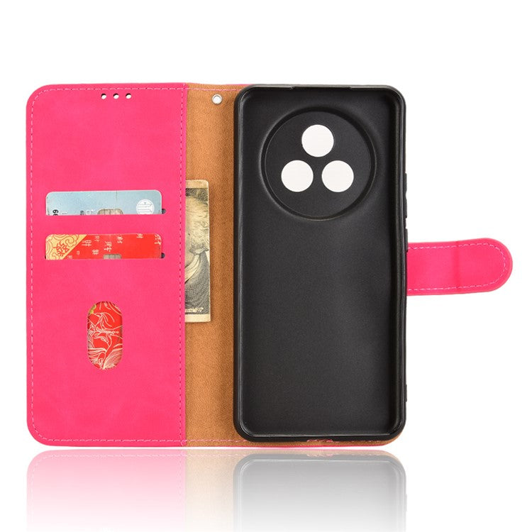 For Realme P3 Pro 5G Leather Case Skin Feel Anti Drop Wallet Flip Phone Cover - Rose