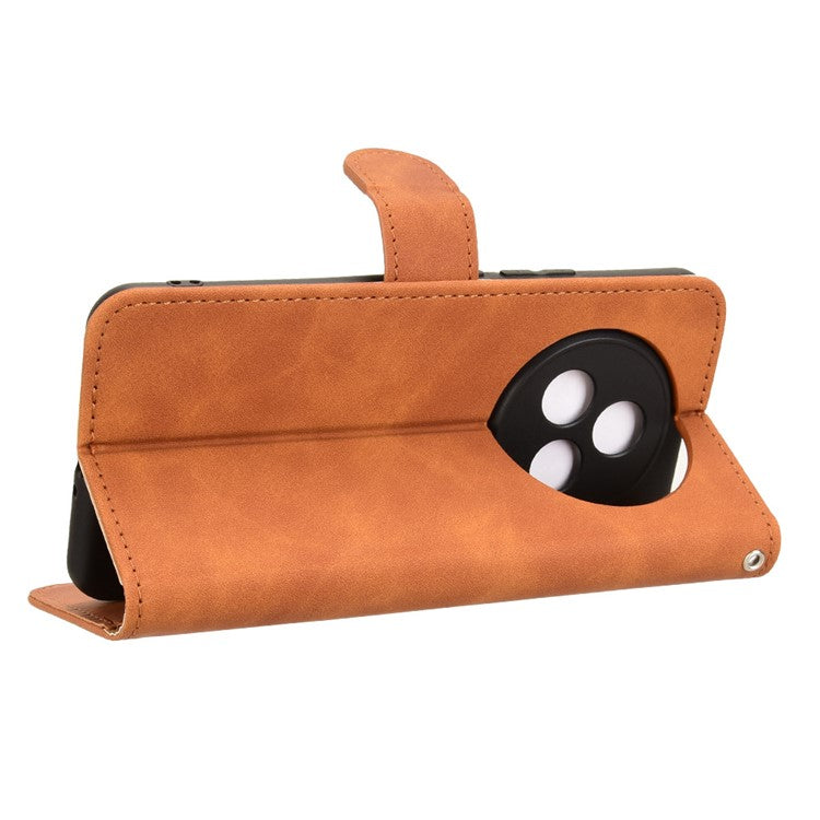 For Realme P3 Pro 5G Leather Case Skin Feel Anti Drop Wallet Flip Phone Cover - Brown