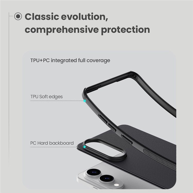 NILLKIN Frosted Shield Pro For Samsung Galaxy S25 Edge Case Matte PC + TPU Phone Cover - Black