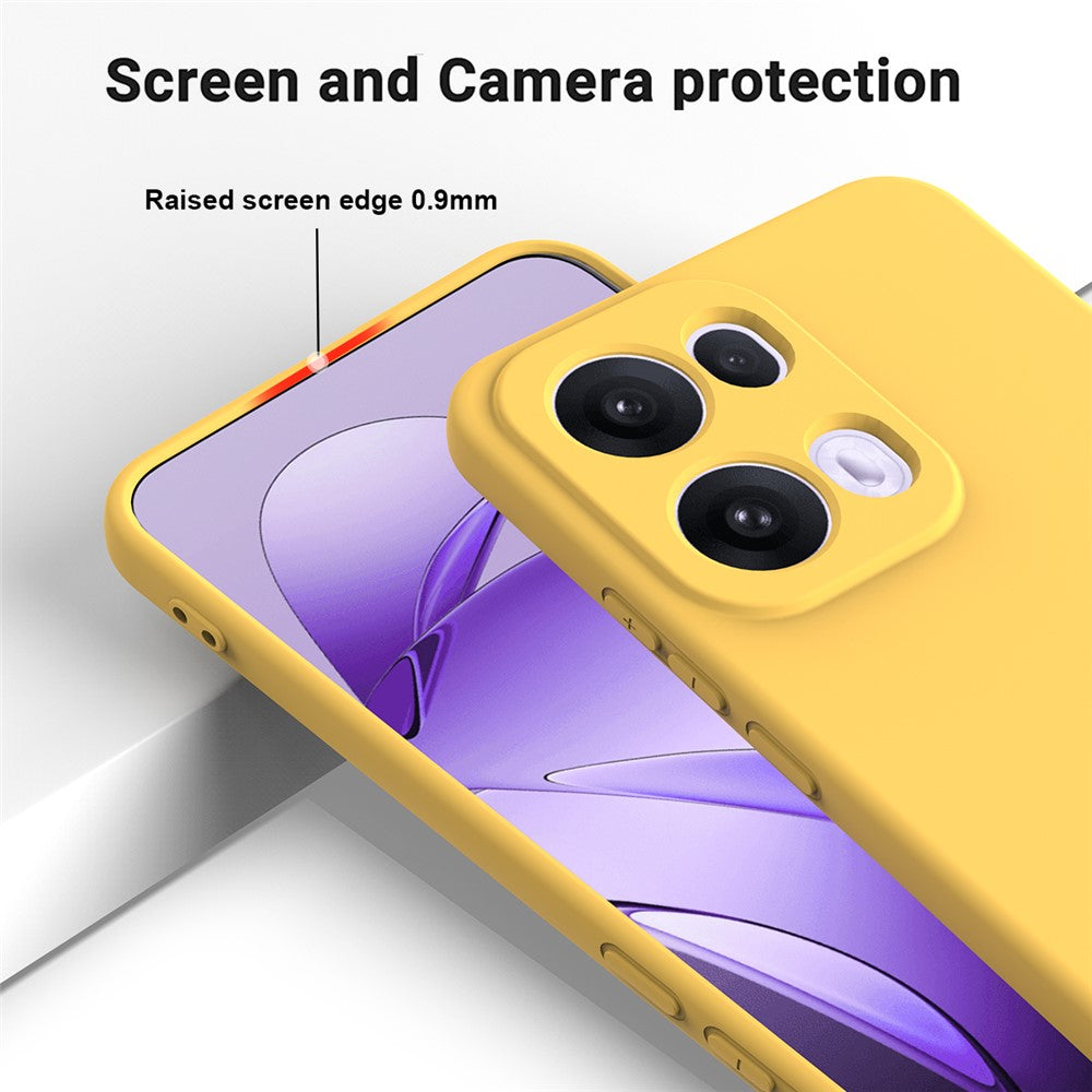 For Oppo Reno13 Pro 5G Liquid Silicone Case Phone Back Cover with Hand Strap - Yellow