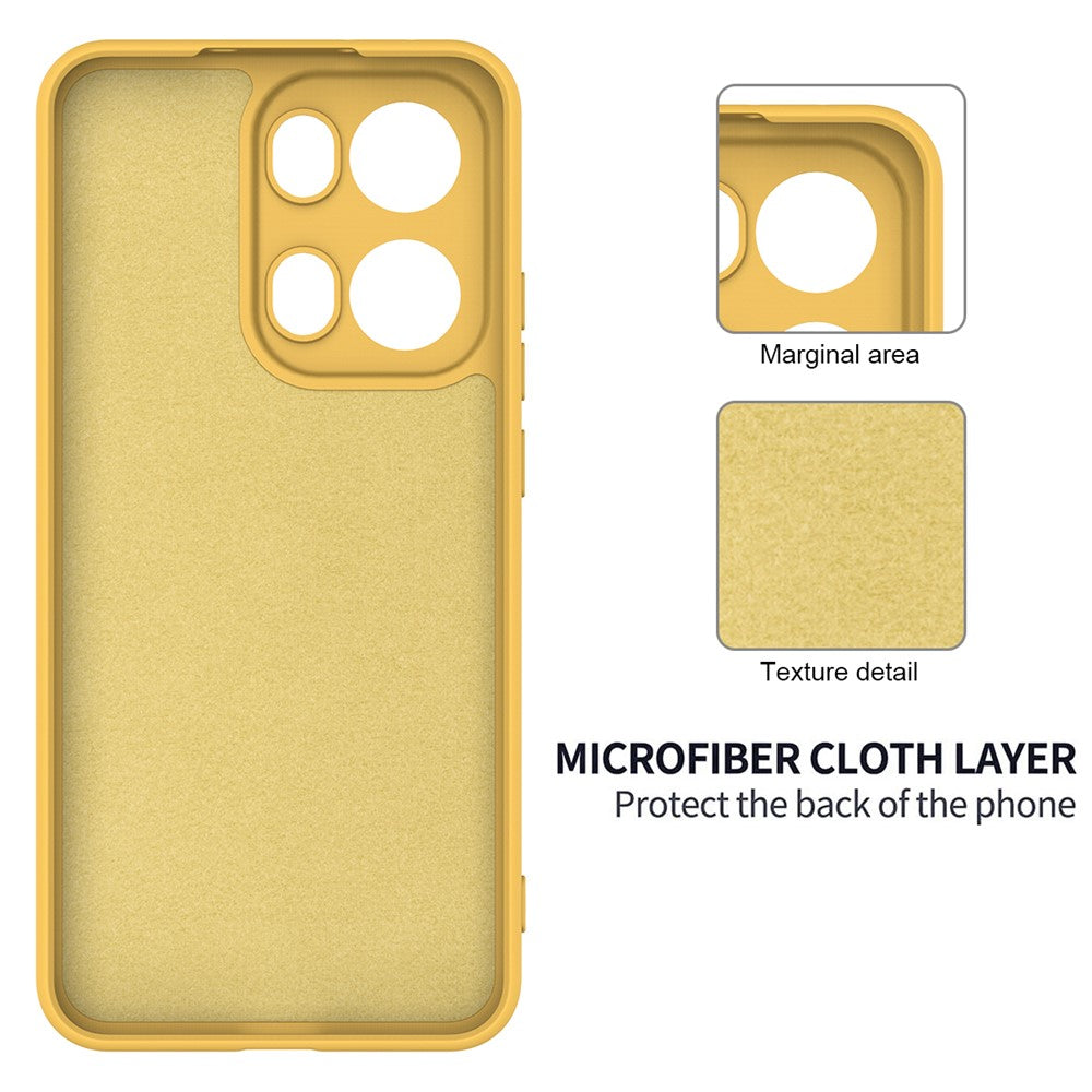 For Oppo Reno13 Pro 5G Liquid Silicone Case Phone Back Cover with Hand Strap - Yellow