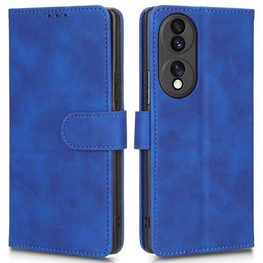 For Honor 70 5G Full Protection PU Leather Phone Case Skin-Touch Feeling Wallet Stand Phone Cover - Blue