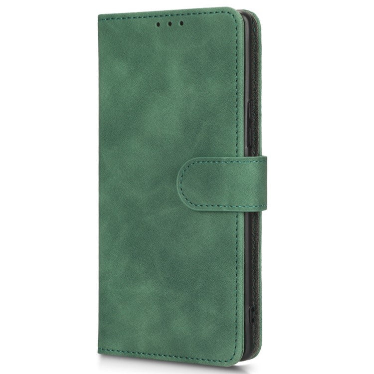 For Honor 70 5G Full Protection PU Leather Phone Case Skin-Touch Feeling Wallet Stand Phone Cover - Green