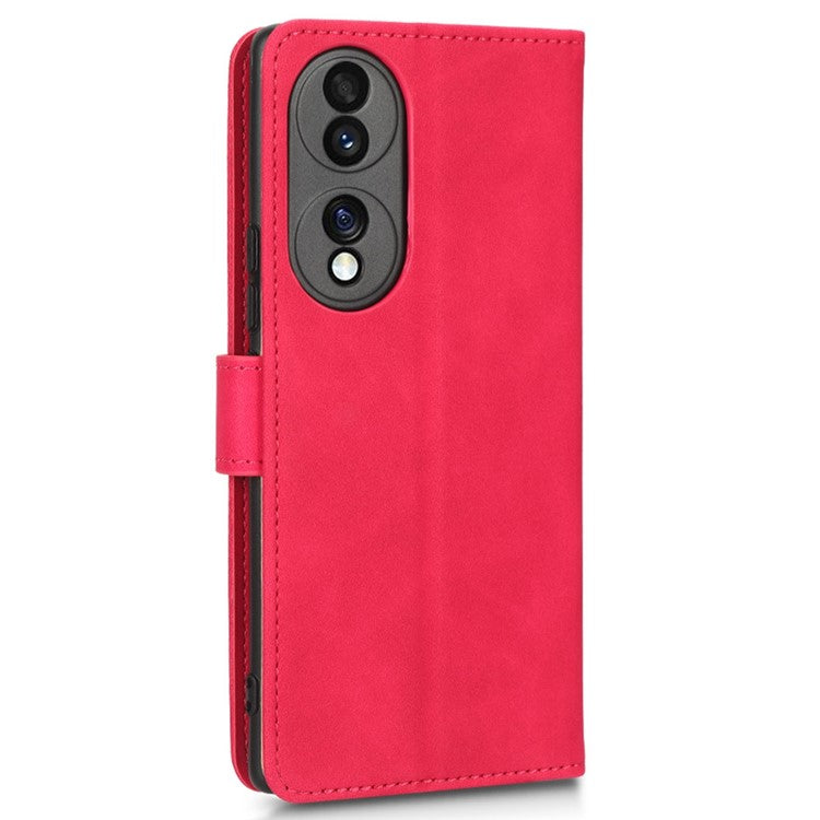 For Honor 70 5G Full Protection PU Leather Phone Case Skin-Touch Feeling Wallet Stand Phone Cover - Rose