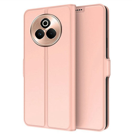 For Realme P3 Pro 5G Case Shockproof TPU Inner Shell Leather Phone Cover Card Slot - Rose Gold