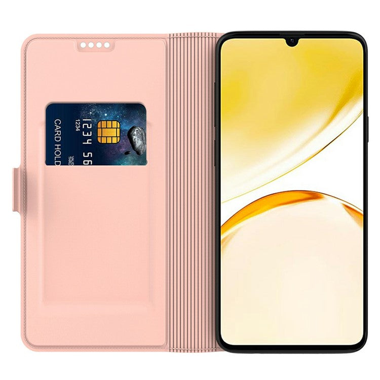 For Realme P3 Pro 5G Case Shockproof TPU Inner Shell Leather Phone Cover Card Slot - Rose Gold
