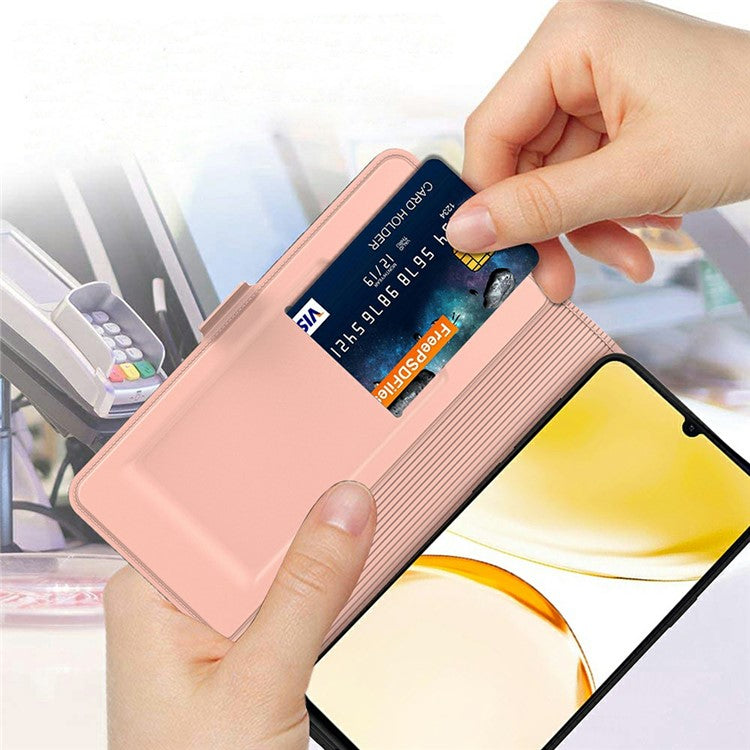 For Realme P3 Pro 5G Case Shockproof TPU Inner Shell Leather Phone Cover Card Slot - Rose Gold