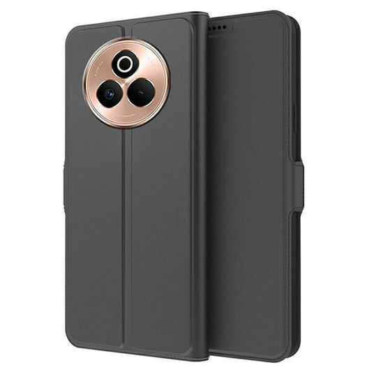 For Realme P3 Pro 5G Case Shockproof TPU Inner Shell Leather Phone Cover Card Slot - Black