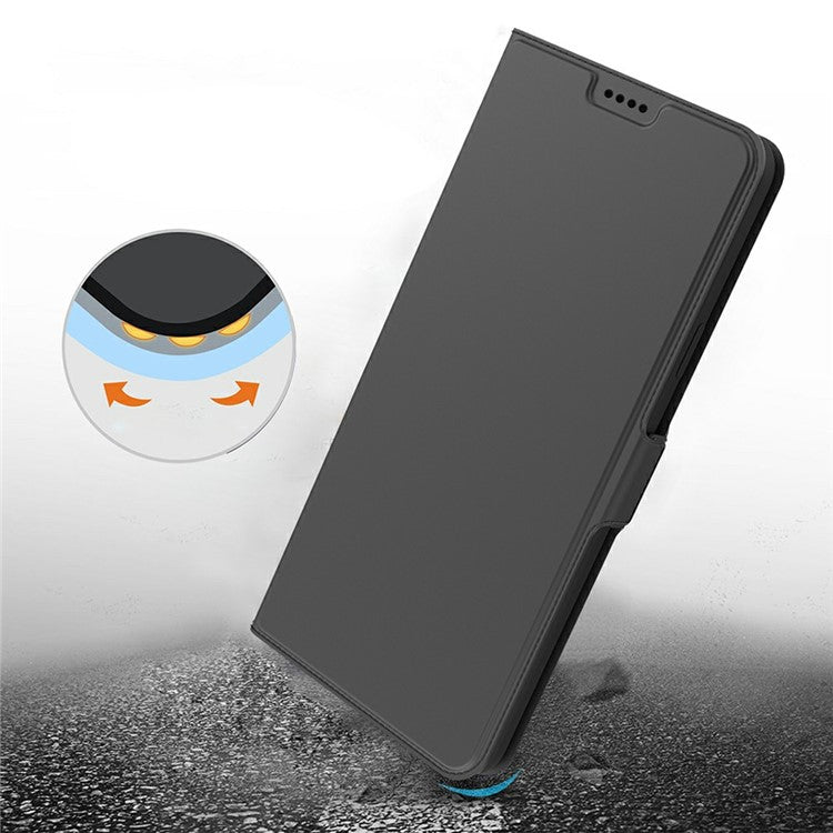 For Realme P3 Pro 5G Case Shockproof TPU Inner Shell Leather Phone Cover Card Slot - Black