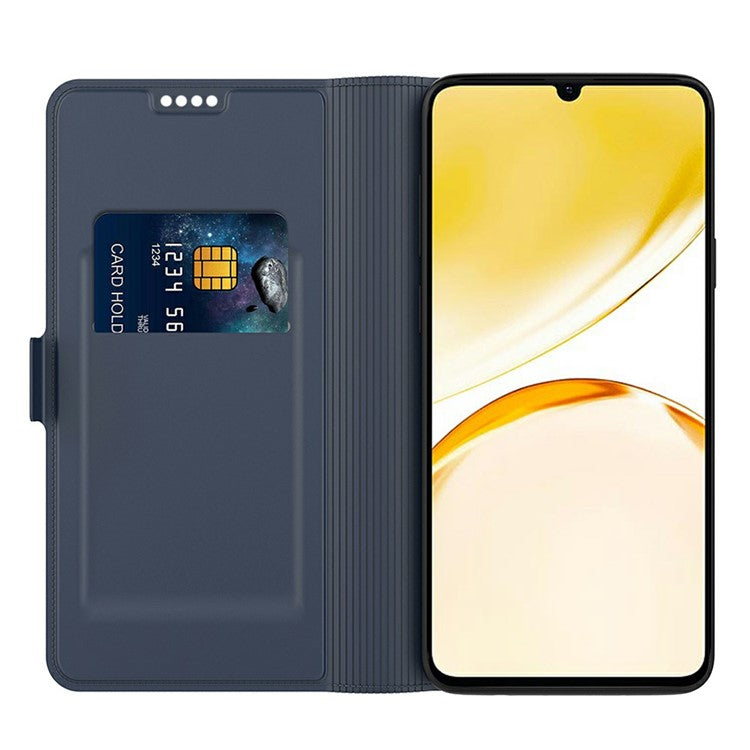 For Realme P3 Pro 5G Case Shockproof TPU Inner Shell Leather Phone Cover Card Slot - Blue