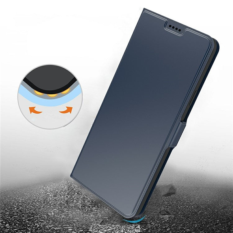 For Realme P3 Pro 5G Case Shockproof TPU Inner Shell Leather Phone Cover Card Slot - Blue