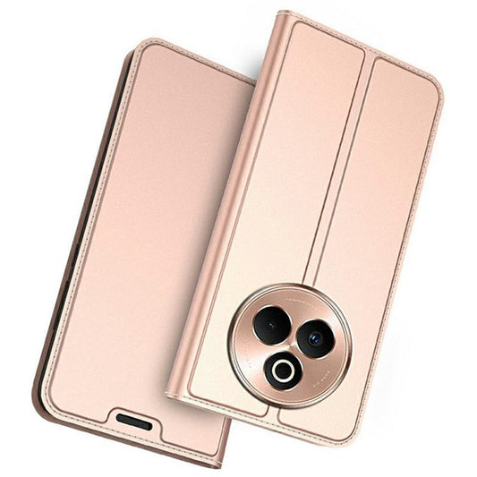 For Realme P3 Pro 5G Case PU Leather Phone Cover with Card Holder Stand - Rose Gold