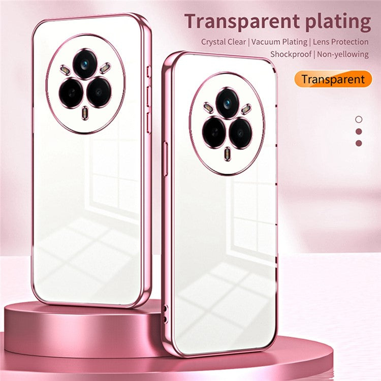 For Realme 14 Pro 5G Case Electroplating Frame Soft TPU Phone Cover - Pink