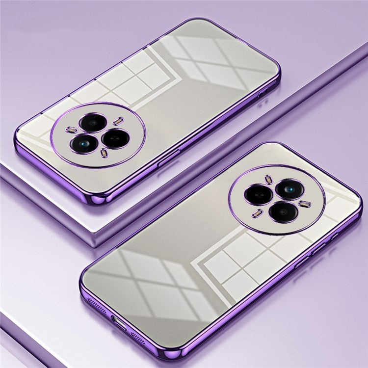 For Realme 14 Pro 5G Case Electroplating Frame Soft TPU Phone Cover - Purple