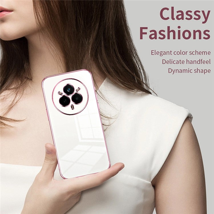 For Realme 14 Pro 5G Case Electroplating Frame Soft TPU Phone Cover - Purple