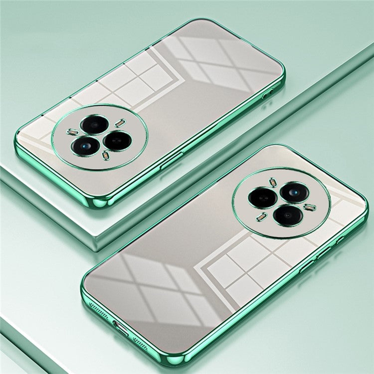 For Realme 14 Pro 5G Case Electroplating Frame Soft TPU Phone Cover - Green