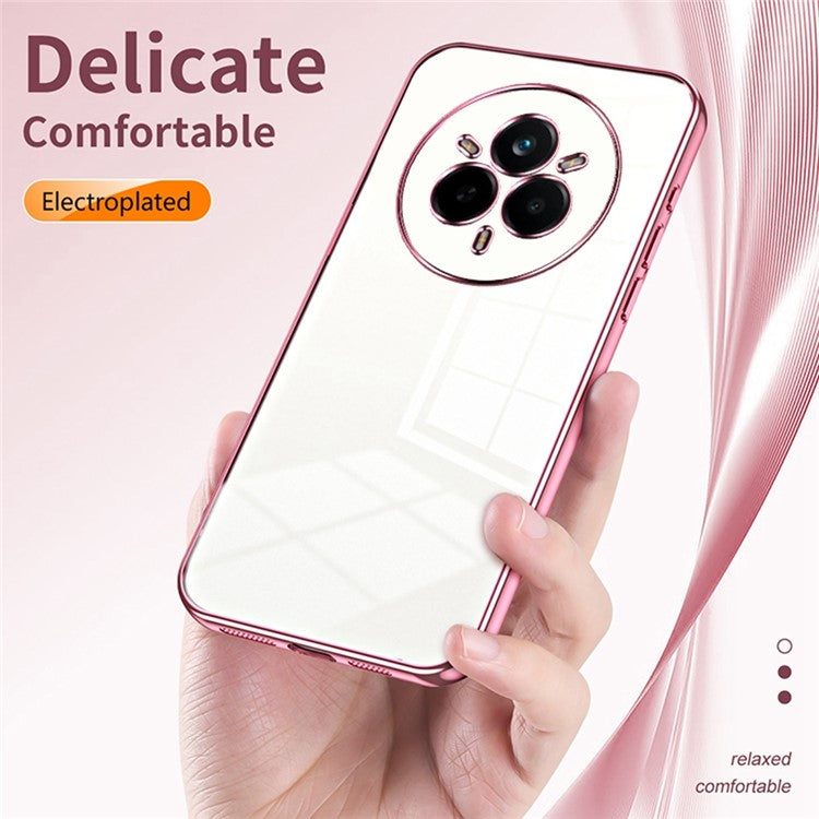 For Realme 14 Pro 5G Case Electroplating Frame Soft TPU Phone Cover - Green