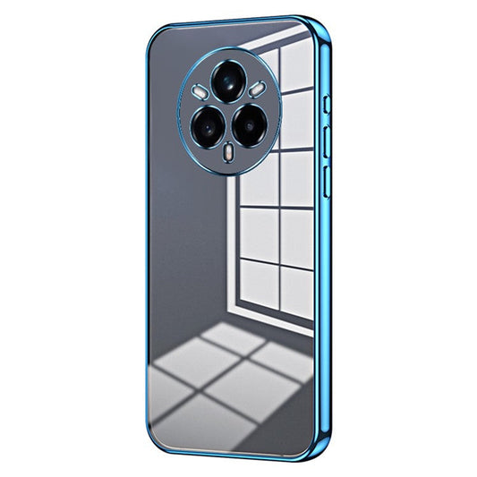For Realme 14 Pro+ 5G Case Electroplating Frame Soft TPU Phone Cover - Blue