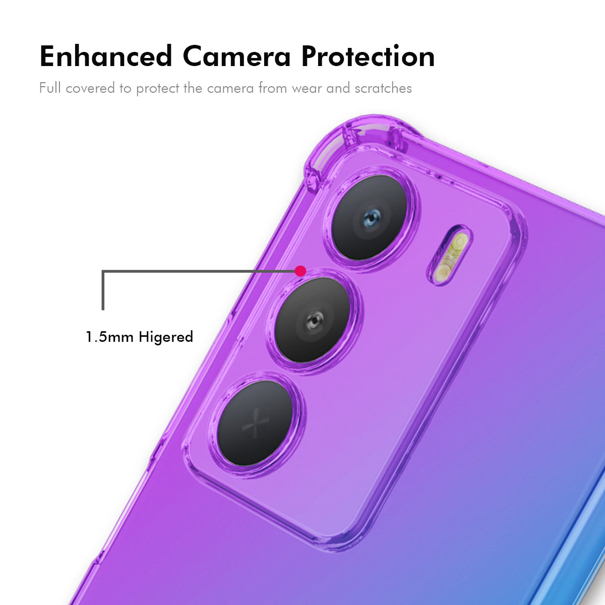 For Realme 14x 5G TPU Case ENKAY Thickened Four Corner Drop-proof Phone Back Cover - Purple / Blue