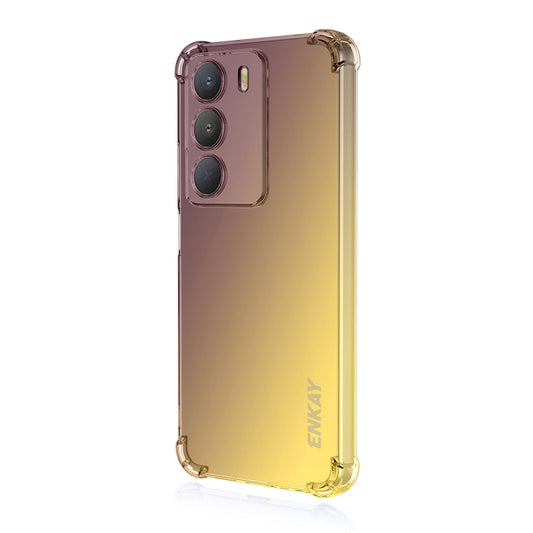 For Realme 14x 5G TPU Case ENKAY Thickened Four Corner Drop-proof Phone Back Cover - Purple / Gold