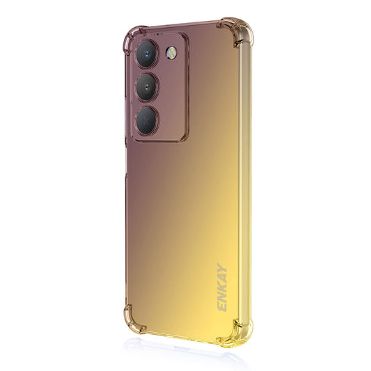 For Realme V60 Pro 5G / Realme 14x (India) 5G TPU Case ENKAY Thickened Four Corner Drop-proof Phone Back Cover - Purple / Gold