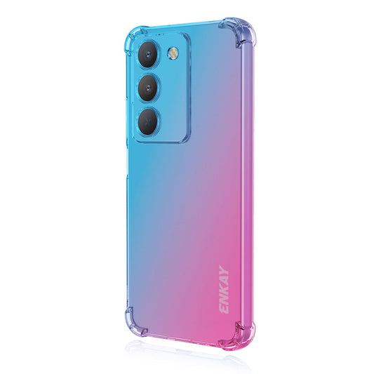 For Realme V60 Pro 5G / Realme 14x (India) 5G TPU Case ENKAY Thickened Four Corner Drop-proof Phone Back Cover - Blue / Pink